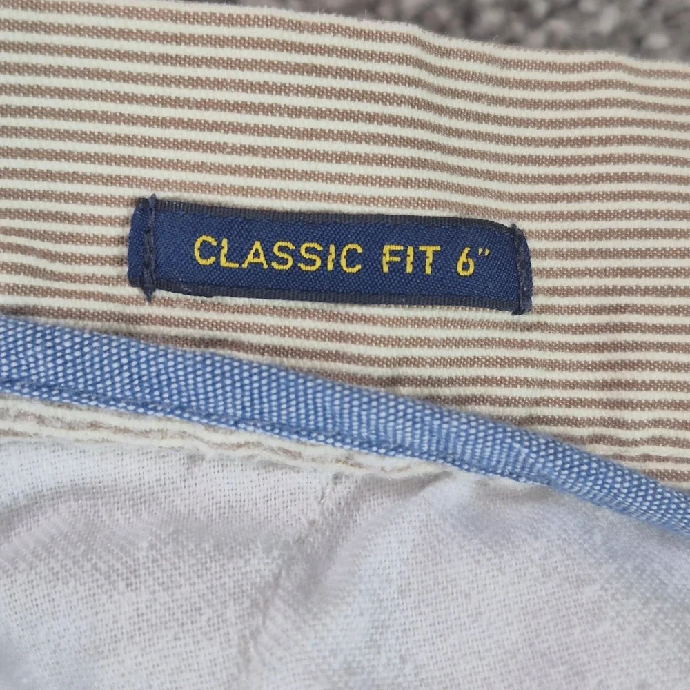 Polo Ralph Lauren Shorts Mens 34 Tan Seersucker Stripe Classic Fit 6